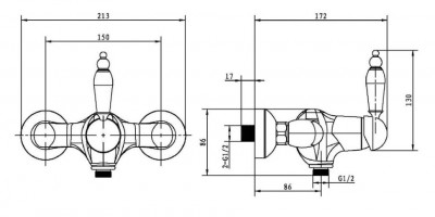 Boheme Brillante Ripresa 344 смеситель для душа, хром