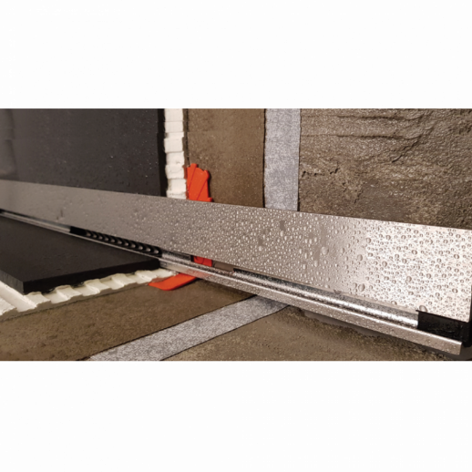 Желоб BERGES водосток WALL 600 пристенный, хром глянец, S-сифон D50 H60 боковой