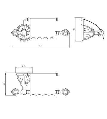 MIGLIORE Olivia 17419 бумагодержатель закрытый, бронза