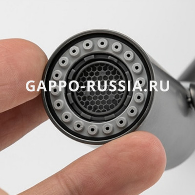 Смеситель для кухни с выдвижной лейкой Gappo однорычажный серый (G4398-41)