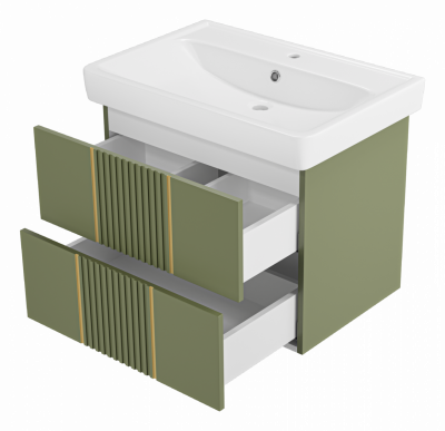 Тумба для раковины Brevita Vega 70 зеленая (VEG-09070-0802Я)