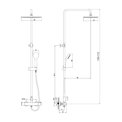 Lemark Yeti LM7860C душевая стойка с термостатом, хром