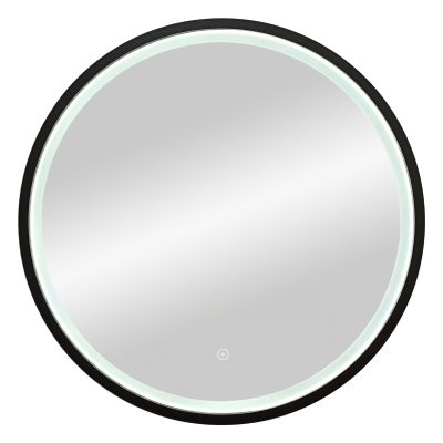 Зеркало подвесное в ванную Misty Альферац подсветка сенсорное 600 круглое черный (АЛЬ-02-60-14)