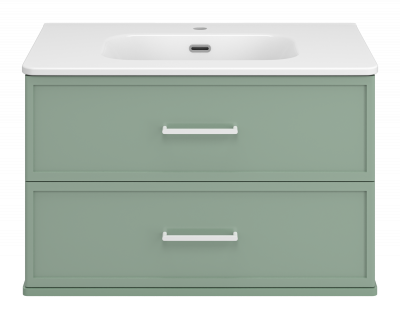 Тумба подвесная Brevita Verde 80 (Ver-09080-0102Я) зеленая с раковиной