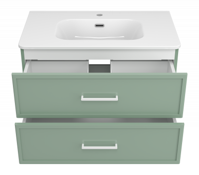 Тумба подвесная Brevita Verde 80 (Ver-09080-0102Я) зеленая с раковиной