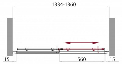 Душевая дверь в нишу BelBagno UNO-BF-1-135-C-Cr