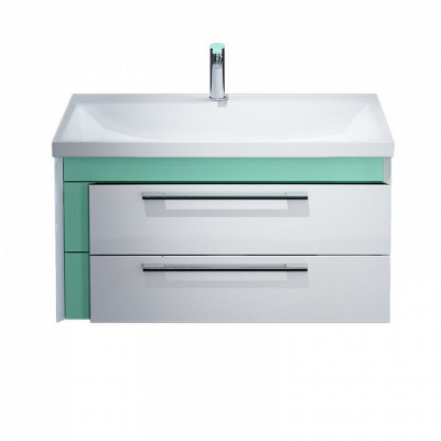 Тумба с раковиной IDDIS Color Plus 90 подвесная белая/мятная (COL90M0i95K), дизайн современный