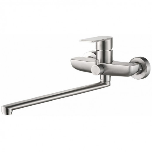 Смеситель для ванны Haiba HB22807 универсальный с душевым гарнитуром (нерж сталь)