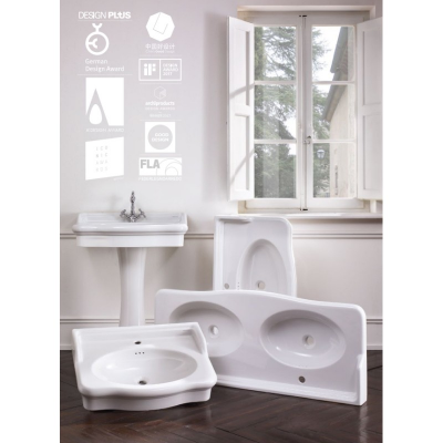 Раковина подвесная или накладная Scarabeo Castellana 5301BK 70х53 см, белый