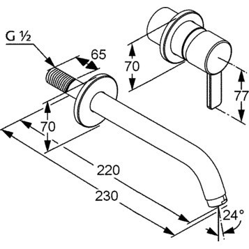 Смеситель для раковины (настенный) KLUDI BOZZ черный матовый 382453976