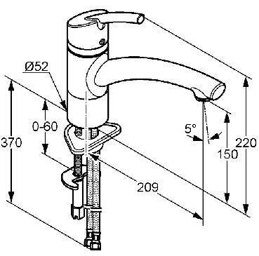 Смеситель для кухни KLUDI TRENDO STAR нержавеющая сталь 339749675