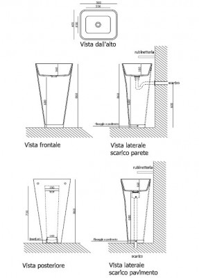 Galassia Meg11 5405P напольная раковина 50х40см