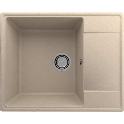Кухонная мойка Ulgran Quartz Prima 605-01 прямоугольная 605х485х200 одна чаша с правым крылом жасмин