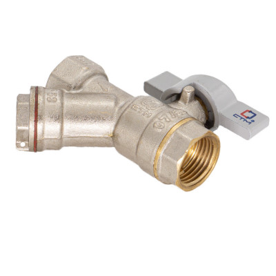 Шаровой кран 1/2" с фильтром CTM СТАНДАРТ бабочка CWFFFB12