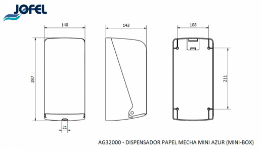 Jofel AZUR AG32000 диспенсер для рулонных полотенец, белый