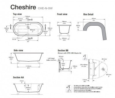 Ванна Cheshire Victoria+Albert из искусственного камня