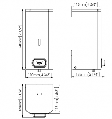 Дозатор мыло-пены Mediclinics DJF0032CS, настенный, ручной, нержавеющая сталь AISI 304, матовый