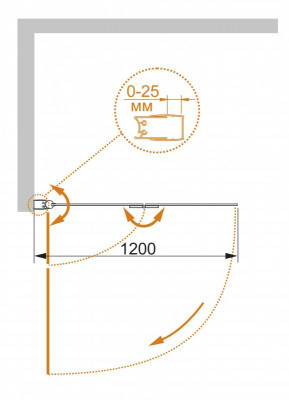 Душевая шторка на ванну Cezares Eco-O-V-21-120/140-C-Cr 120x140 см стекло прозрачное
