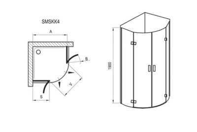 RAVAK SmartLine 3S277A00Y1 душевой уголок полукруглый раздвижной SMSKK4-90 хром/транспарент/стекло