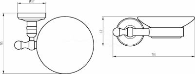 Мыльница в настенном держателе MIGLIORE Mirella 17308, керамика/золото