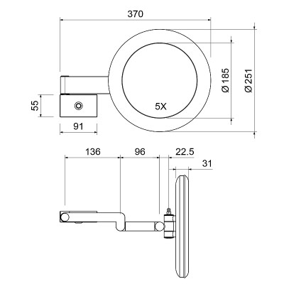 Косметическое настенное зеркало Timo Petruma 15276/17 с подсветкой золото матовое