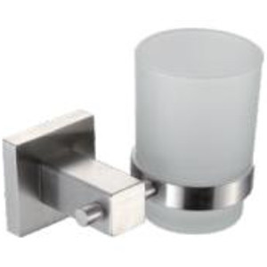 Стакан для ванной Frap нерж сталь/стекло, сатин 9,1x12x9,8 см (F30306)