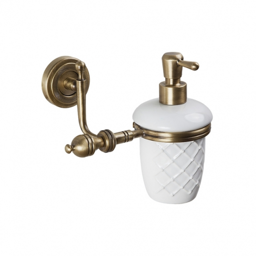  CAPRIGO ROYAL 6723 c/br диспенсер на держателе настенный белый, керамика/бронза