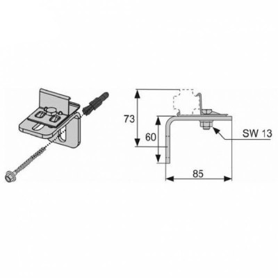 TECE Крепление одинарное TECE 9030002