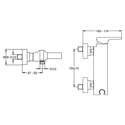 JACOB DELAFON Singulier E10869-CP смеситель для душа, хром