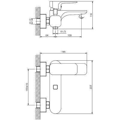 Смеситель для ванны Koller Pool Trend TR0100 хром