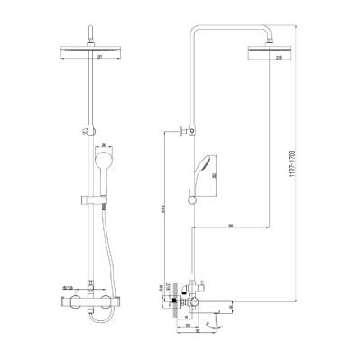 Lemark Yeti LM7862C душевая стойка с термостатом, хром