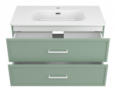 Тумба под раковину Brevita Verde 90 подвесная (Ver-09090-0102Я) зеленая