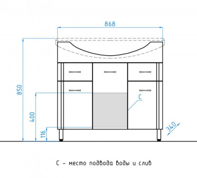 Комплект мебели Style Line Эко Стандарт №26 90 белый
