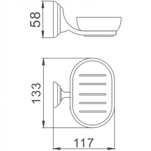 Мыльница Haiba HB1502 (латунь стекло) хром