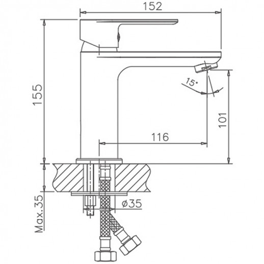 Однорычажный смеситель для раковины Haiba HB10505 (латунь) хром