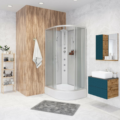 Душевая кабина Niagara Classic 120х90 L NG-33294-14LBKTG с гидромассажем асимметричная