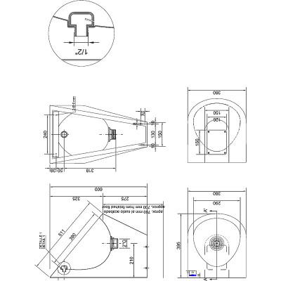 Писсуар Nofer 13004.B подвесной Нержавеющая сталь глянцевая
