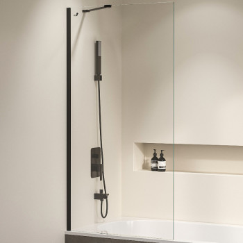 Шторка на ванну RGW Screens SC-151B 90х150 351115109-14 пр-ль черный стекло прозрачное