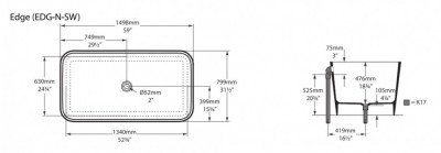 Ванна Edge Victoria+Albert из искусственного камня