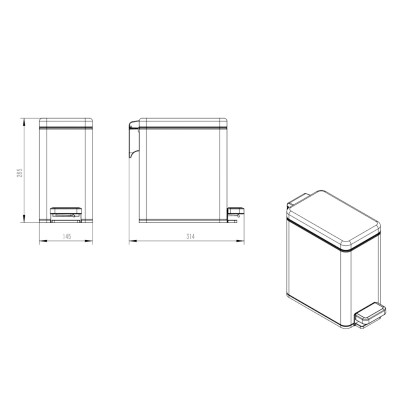 Ведро с микролифтом JAVA S-887-6Y, 6 литров
