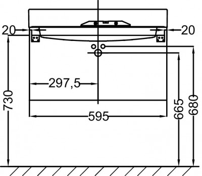Мебель для раковины-столешницы 60х46 см, 3 выдвижных ящика, Jacob Delafon «RYTHMIK» (EB1307-E70), арлингтонский дуб