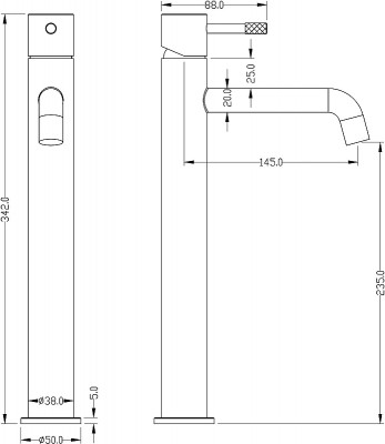 Смеситель для раковины Boheme Uno 462-MW высокий, Matt White (белый матовый)