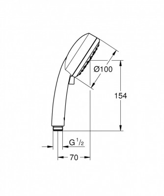 Ручной душ GROHE New Tempesta Cosmopolitan 100 II, расход 5,7 л/мин, хром (2757120E)