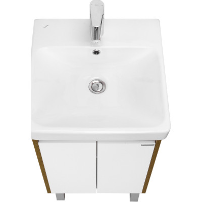 Тумба под раковину Aquaton Сканди Doors 45 1A278701SDZ90 белый глянец дуб рустикальный