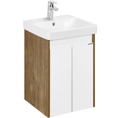 Тумба под раковину Aquaton Сканди Doors 45 1A278701SDZ90 белый глянец дуб рустикальный