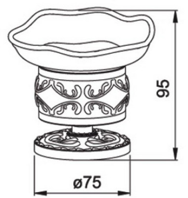 Hayta Gabriel Antic Brass 13916-2/VBR настольная стеклянная мыльница, античная бронза