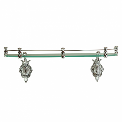 MIGLIORE Elisabetta 17036 полка стеклянная с галереей, 60 см, хром