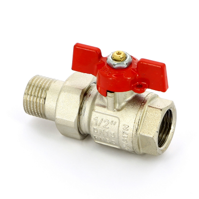 Кран шаровой НВ 1/2" UNI-FITT полнопроходной бабочка с разъемным соединением (113T2000)