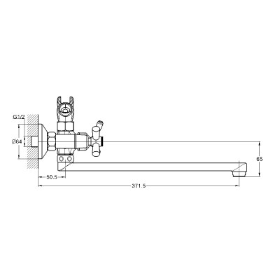 Смеситель для ванны G-Lauf QFR7-C827 универсальный хром с душевым гарнитуром