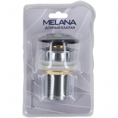 Донный клапан MELANA без перелива матовый черный MLN-330300MB в блистере